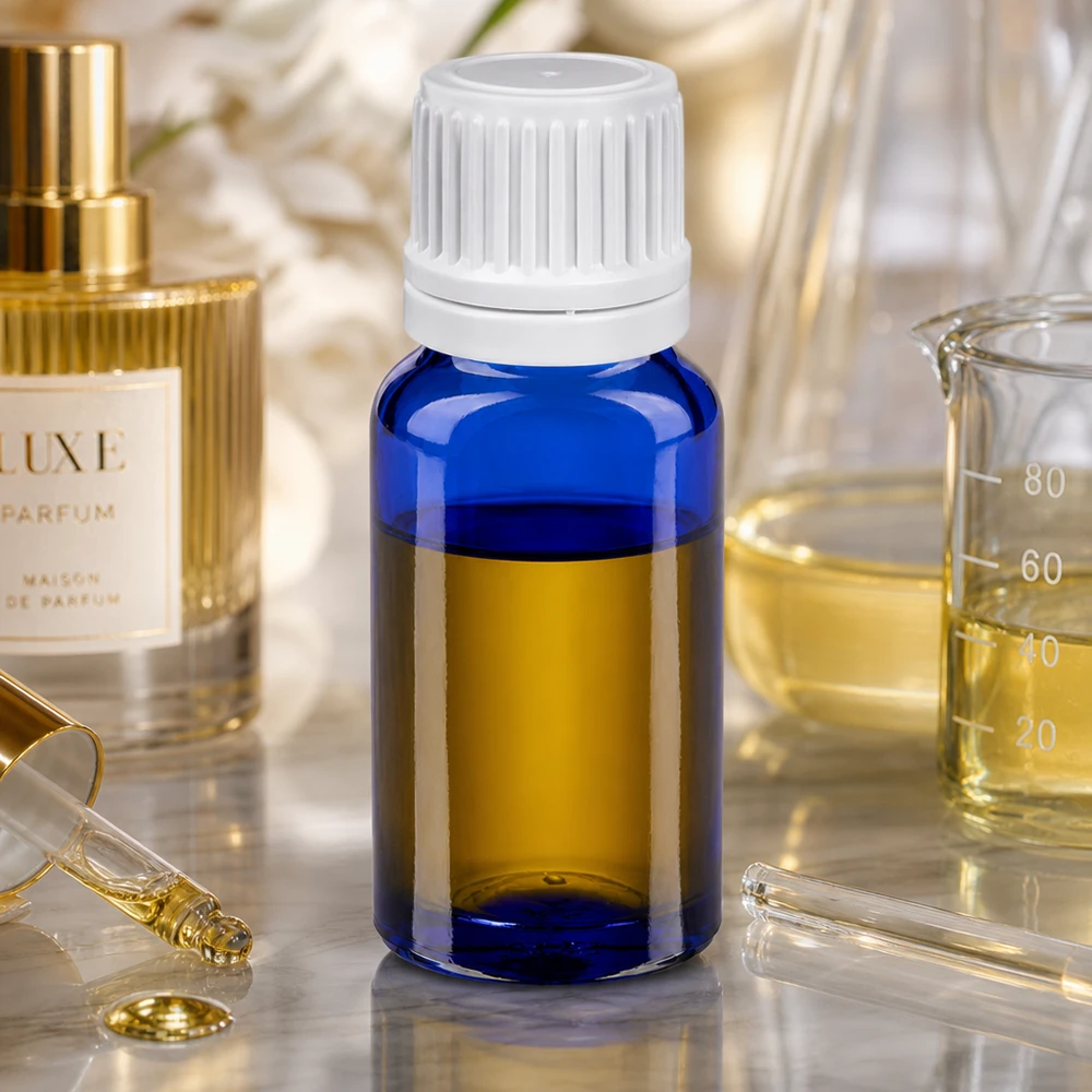 Elegante flacone in vetro blu da 10 ml con contagocce bianco per oli cosmetici e profumi fai da te