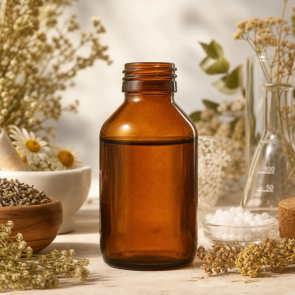 Flacone da farmacia da 100 ml in vetro ambrato con filettatura PP28 per sostanze fotosensibili