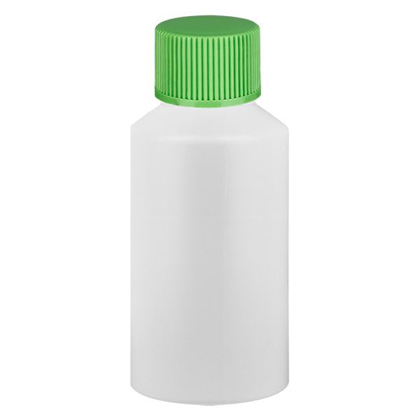 Flacone farmaceutico HDPE 50ml bianco, con tappo verde SV Flacone farmaceutico HDPE 50ml bianco, con tappo verde SV
