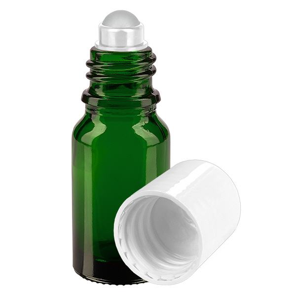 Flacone roll-on 10ml verde STD bianco ApoGlas Flacone roll-on 10ml verde STD bianco ApoGlas
