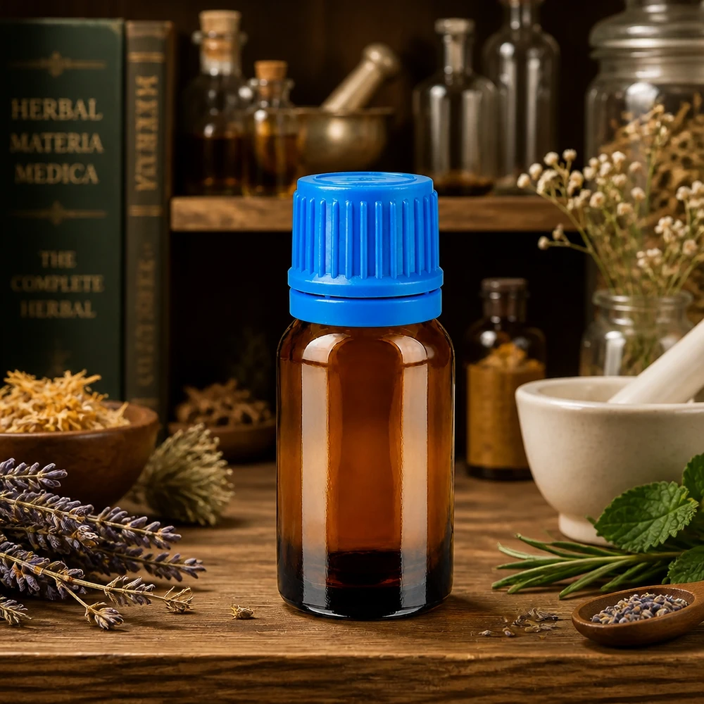 10ml Flasche 11mm Schraubverschluss blau Originalitätsverschluss BrownLine UT18/10 10ml BrownLine Flasche mit ergonomischem blauen Verschluss für einfache Handhabung