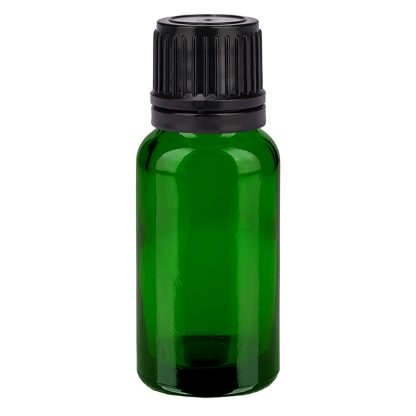 20ml Globuliflasche 8mm Giessring schwarz Originalitätsverschluss GreenL. UT18/20