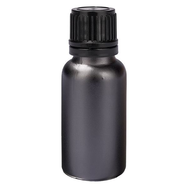 20ml Globuliflasche 3mm Giessring schwarz Originalitätsverschluss BlackL. UT18/20
