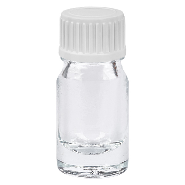 5ml Globuliflasche 3mm Giessring weiß Standardverschluss ClearLine UT18/5