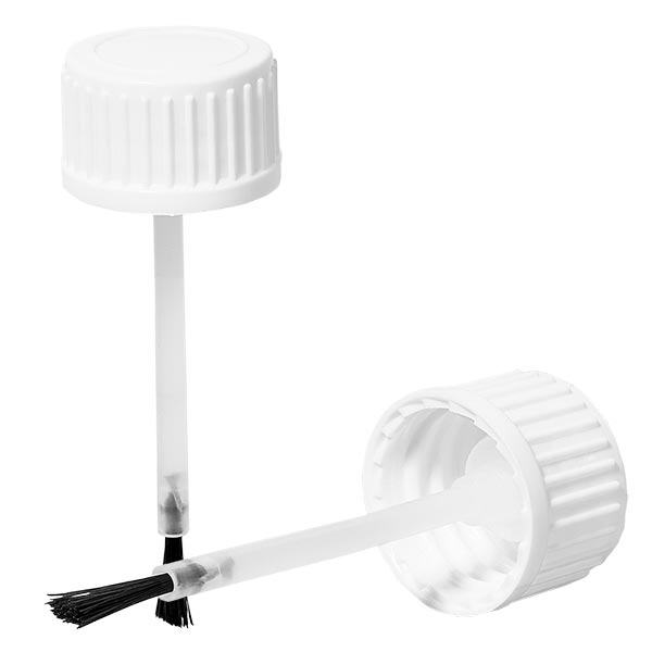 Schraubverschluss + Pinsel für 20ml Flasche weiß 18mm