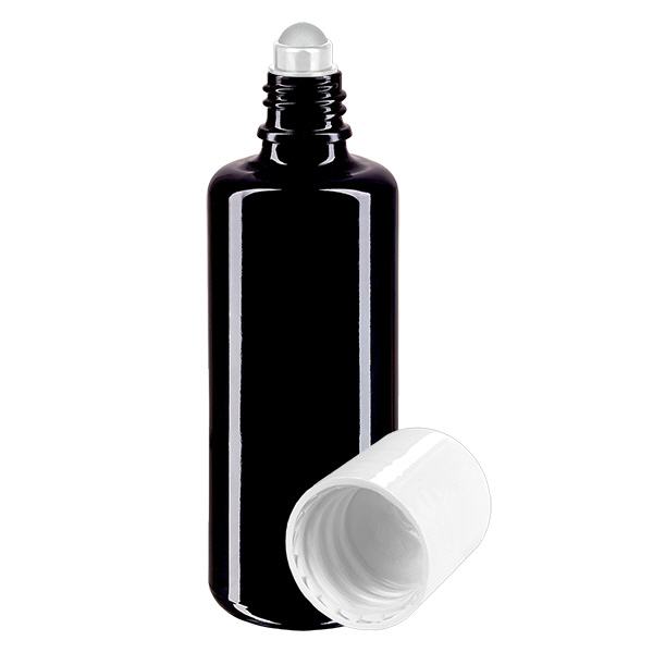 Flacone farmacia viol. 50ml tappo roll-on bianco Flacone farmacia viol. 50ml tappo roll-on bianco