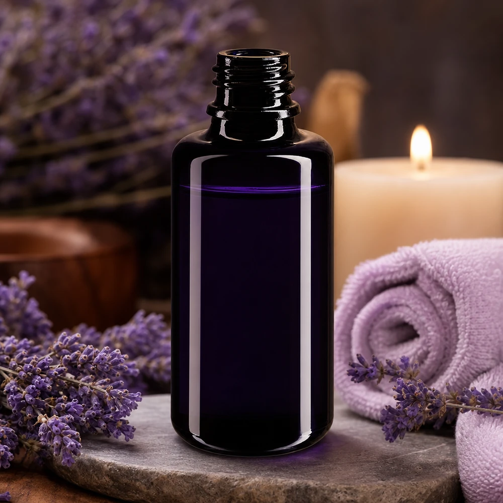 Violettglas Flasche 30ml DIN 18 (Mironglas) Violettglas Tropfflasche Orion 30ml mit optimaler Lichtfiltration für Naturkosmetik
