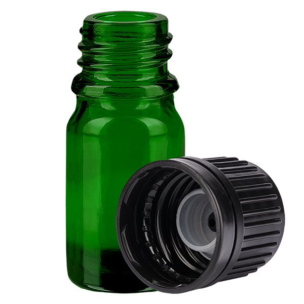 5ml Globuliflasche 3mm Giessring schwarz Originalitätsverschluss GreenLine UT18/5