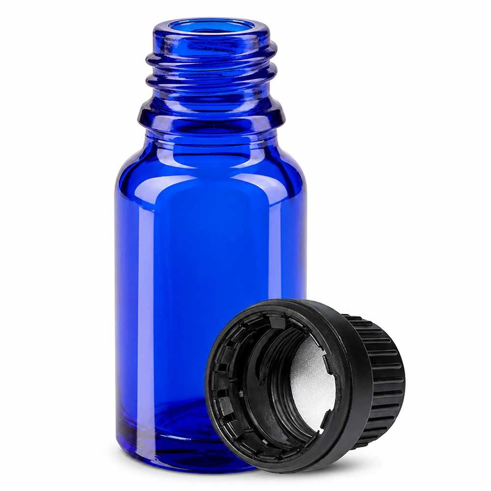10ml Flasche 11mm Schraubverschluss schwarz Originalitätsverschluss BlueLine UT18/10 10ml Flasche 11mm Schraubverschluss schwarz Originalitätsverschluss BlueLine UT18/10