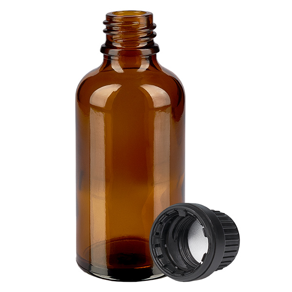50ml Flasche 11mm Schraubverschluss schwarz OriginalitätsverschlussII BrownLine UT18/50