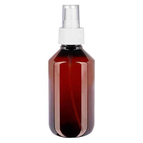 Bottiglia in PET da 200 ml con atomizzatore bianco Bottiglia in PET da 200 ml con atomizzatore bianco