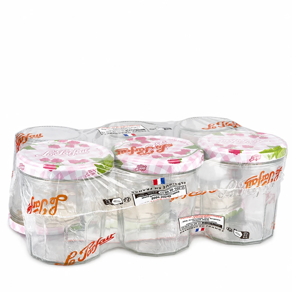 Le Parfait® Jam 324 ml Ø82 mm vaso marmellata Bicchieri Le Parfait da 324 ml in confezione da 6 con coperchi a vite avvolti in carta stagnola per marmellate e conserve