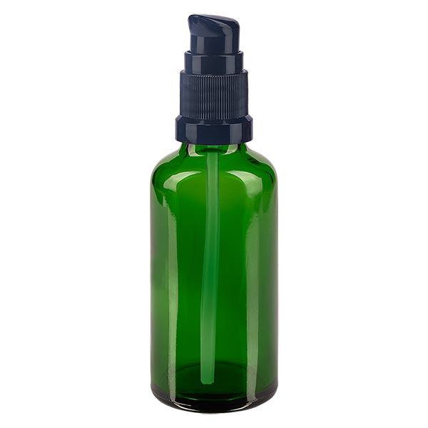 Apothekenflasche grün 50ml PumpVerschluss schwarz Standard