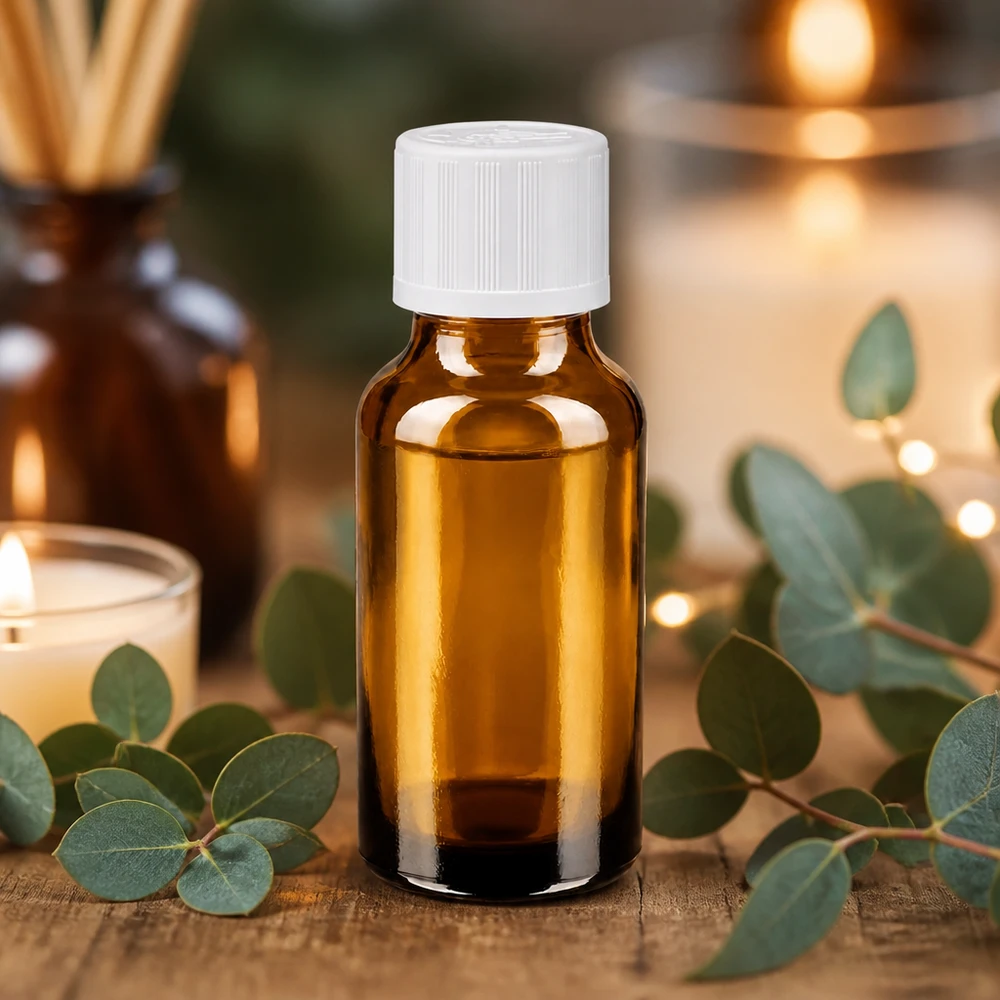 Apothekenflasche braun 20ml Schraubverschluss weiß Kindersicherung Standard Amber Glasflasche 20ml mit tamperprotected Weißverschluss ideal für medizinische Zubereitungen