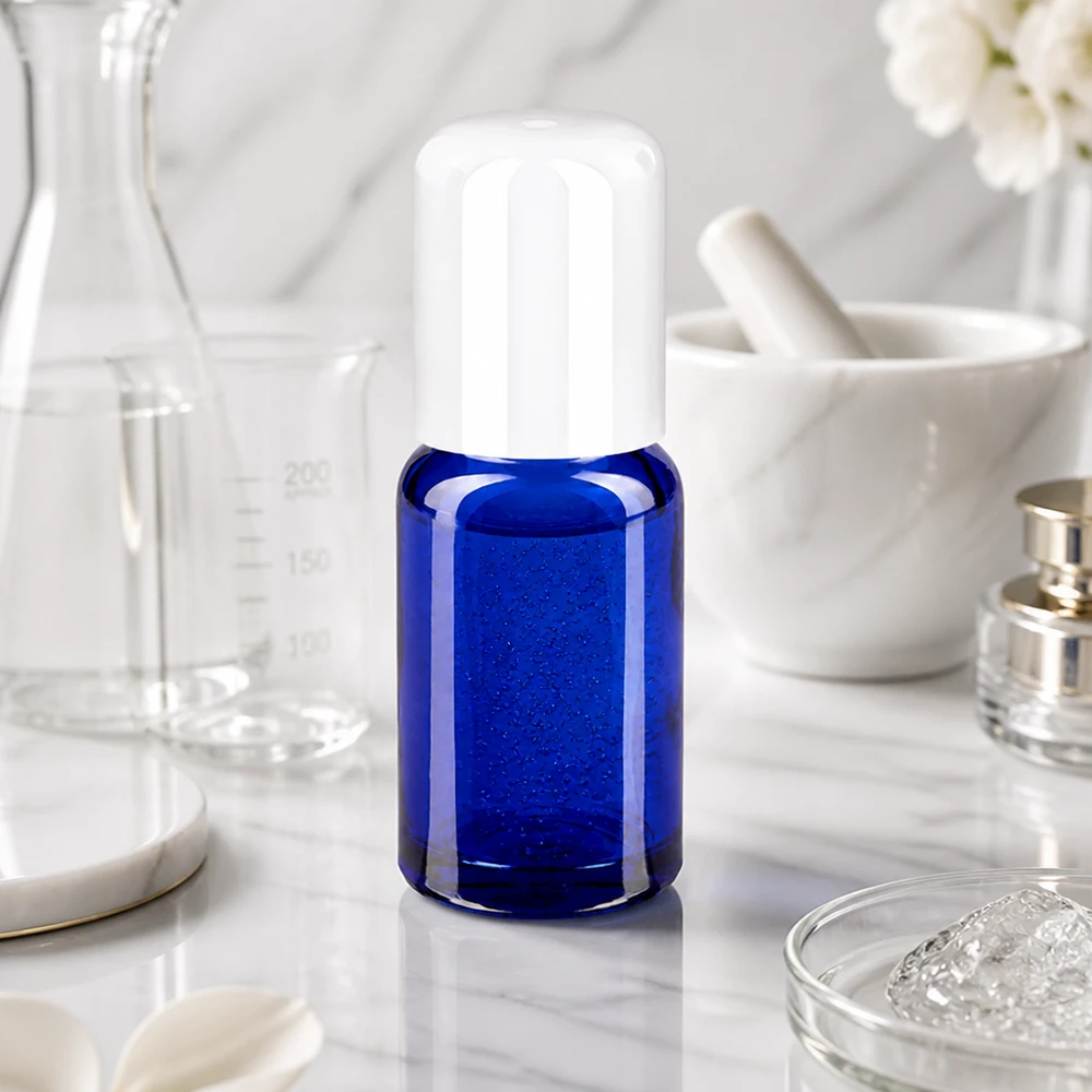 10ml Roll-On Flasche weiß Standardverschluss BlueLine UT18/10 Roll-On Flasche 10ml BlueLine UT18/10 mit präzisem Kugelauftrag für sparsame Anwendung