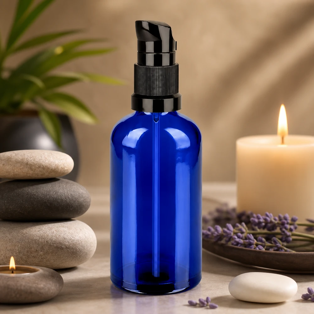 100ml Pumpflasche schwarz Standardverschluss BlueLine UT18/100 100ml Pumpflasche schwarz Standardverschluss BlueLine UT18/100