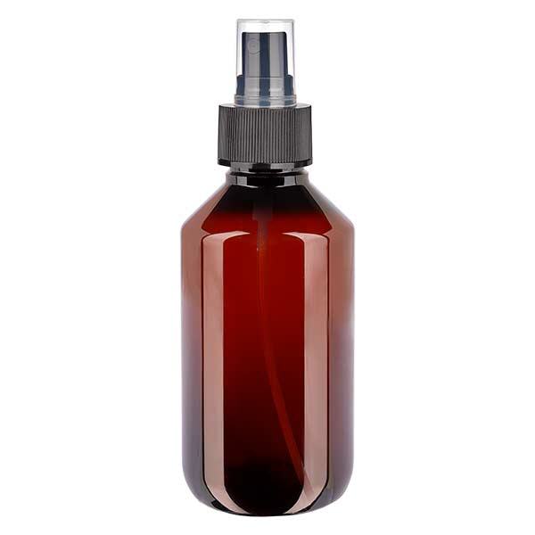 Bottiglia in PET da 200 ml con nebulizzatore nero Bottiglia in PET da 200 ml con nebulizzatore nero