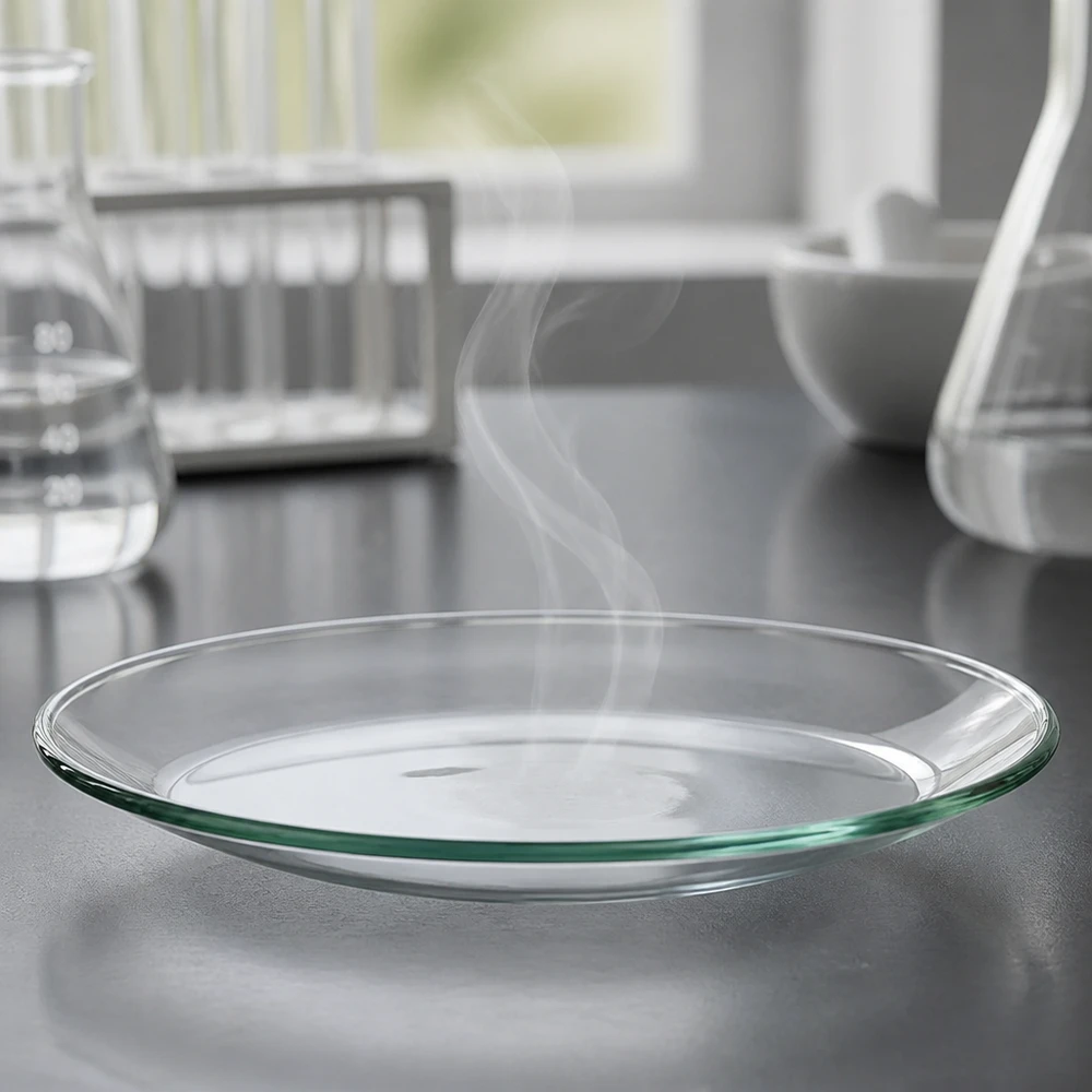 Piastra di vetro per orologi Ø 60 mm Piatto da laboratorio piatto di 60 mm di diametro in vetro trasparente per esperimenti di evaporazione