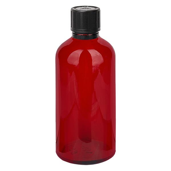 100ml Tropfflasche 1mm schwarz Originalitätsverschluss Kindersicherung Blindenwarnsymbol RedL. UT18/100