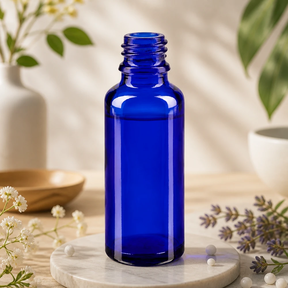 Tropfflasche 30ml DIN 18 BLAUGLAS Kleine blaue Glasflasche ApoGlas 30ml mit UV-Schutz für Laboratorien und Apotheken