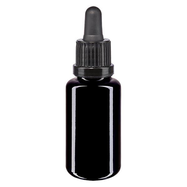 Bottiglia da farmacia viola 20ml pipetta nera OV Bottiglia da farmacia viola 20ml pipetta nera OV