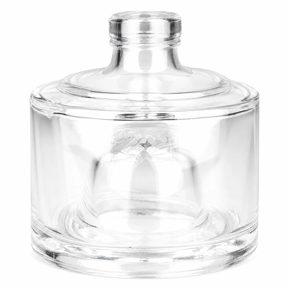 200ml Glasflasche "Barbara" ohne Verschluss UNiTWIST 200ml Glasflasche Barbara ohne Verschluss UNiTWIST transparent rund mit breiter Öffnung für Kosmetik und Parfum