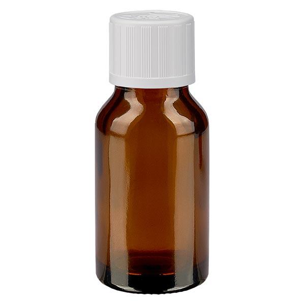 Flacone da farmacia marrone 15ml con tappo contagocce bianco KiSi St Flacone da farmacia marrone 15ml con tappo contagocce bianco KiSi St