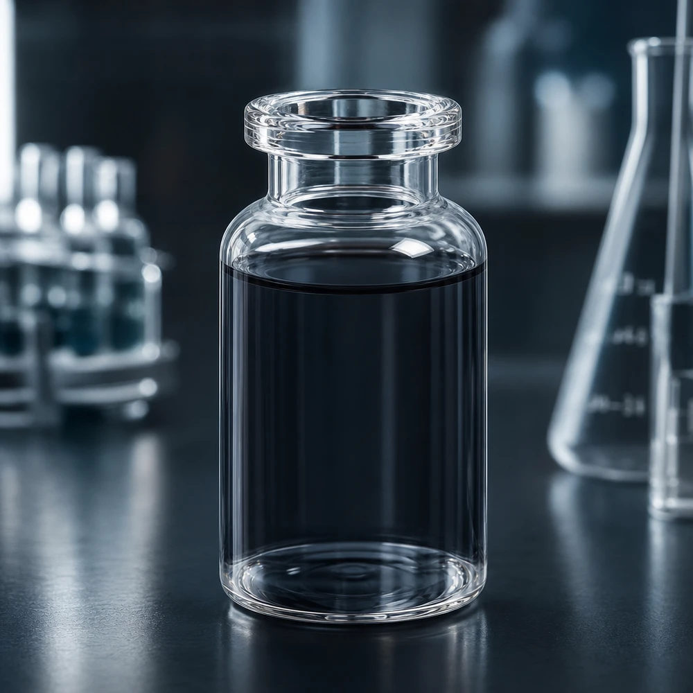 Injektionsflasche Klarglas 10ml Hochwertige Klarglas Injektionsflasche 10ml mit breitem Mündungsring und dunklem Flüssigkeitsinhalt