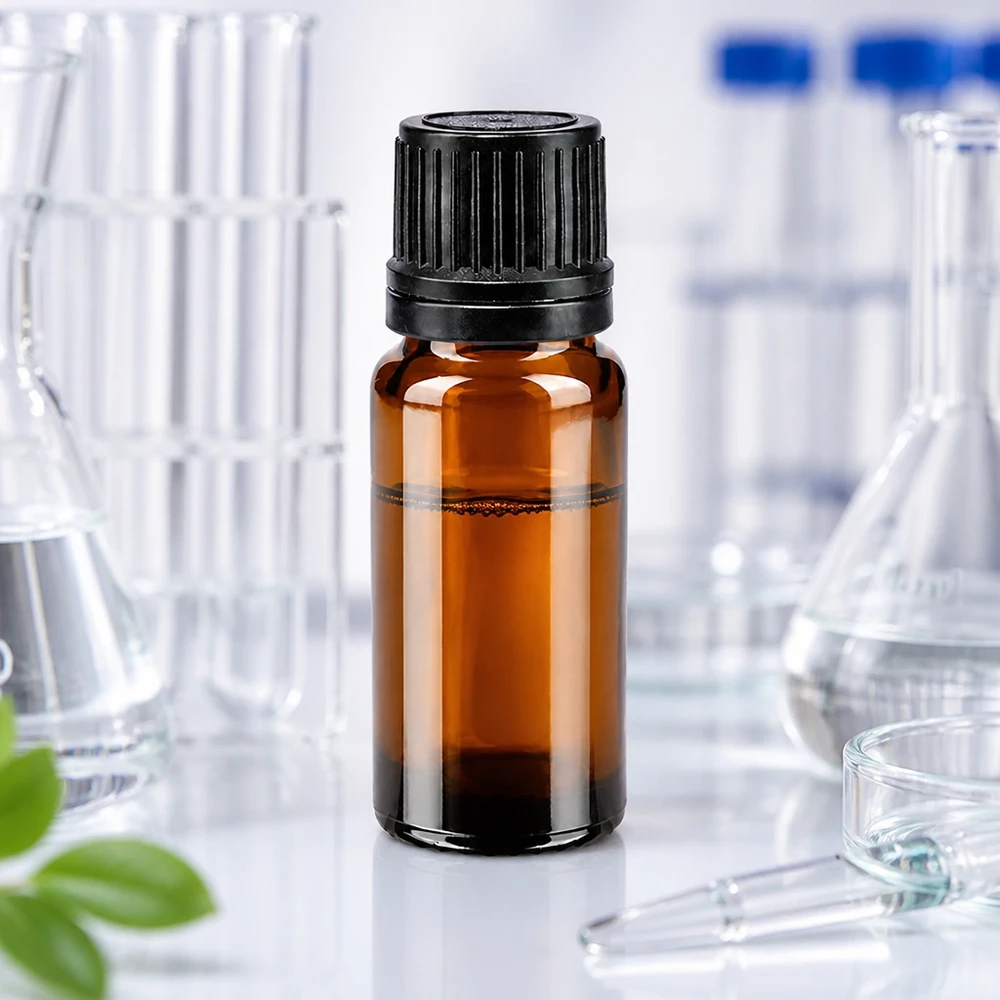 Kompakte Braunglas-Tropfflasche 10ml mit präzisem 1mm Einsatz für Dosiergenauigkeit