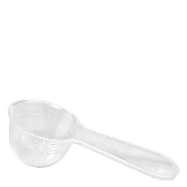 Cuillère doseuse 30 ml en PP transparent, graduations gravées Cuillère doseuse 30 ml en PP transparent, graduations gravées
