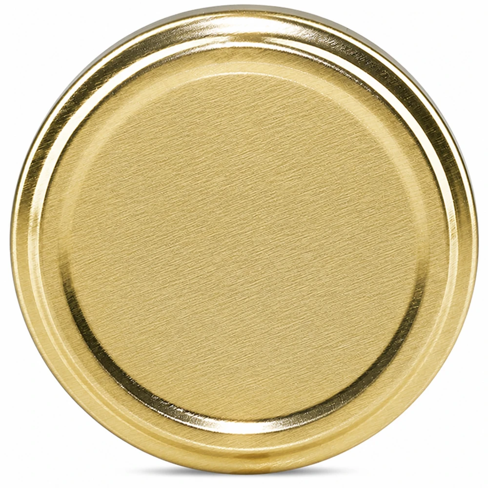 Goldener Metalldeckel TO43 UNiTWIST mit BioSeal-Dichtung lebensmittelecht und BPA-frei