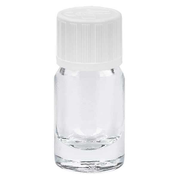 5ml Flasche 11mm Schraubverschluss weiß Standard Kindersicherung ClearLine UT18/5