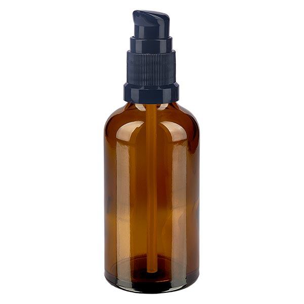 Flacone a pompa marrone da 50ml STD nero ApoGlas Flacone a pompa marrone da 50ml STD nero ApoGlas