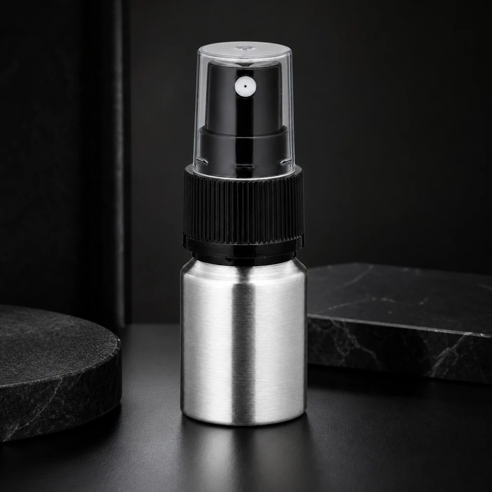 10ml geschliffene Aluflasche mit Zerstäuber Premium 10ml Aluflasche mit Sprühpumpe - stilvolles Accessoire für edle Parfüm und Duftessenzen