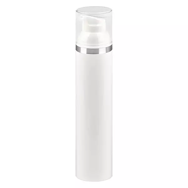 100ml Airless Dispenser weiß mit Silberprägung