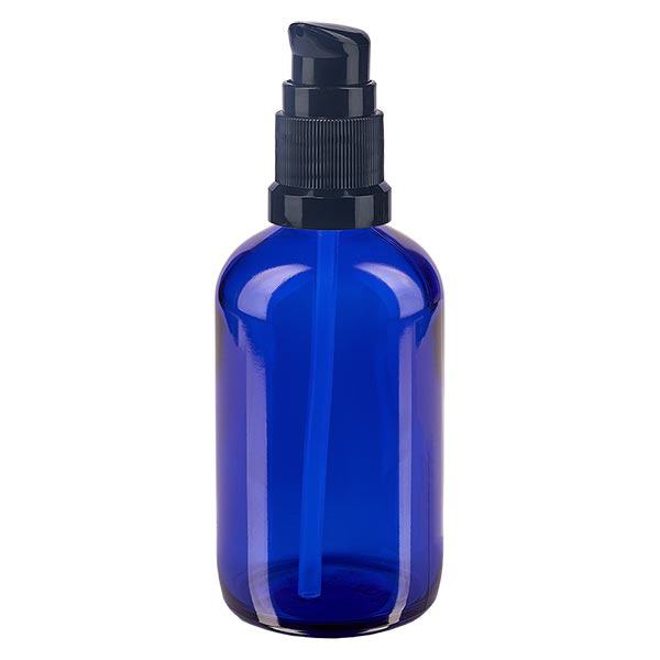 Bottiglia a pompa blu 100ml STD nero ApoGlas Bottiglia a pompa blu 100ml STD nero ApoGlas