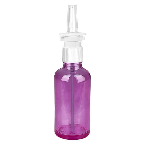 50ml Nasensprayflasche weiß/transparent Standard PurpleLine. UT18/50