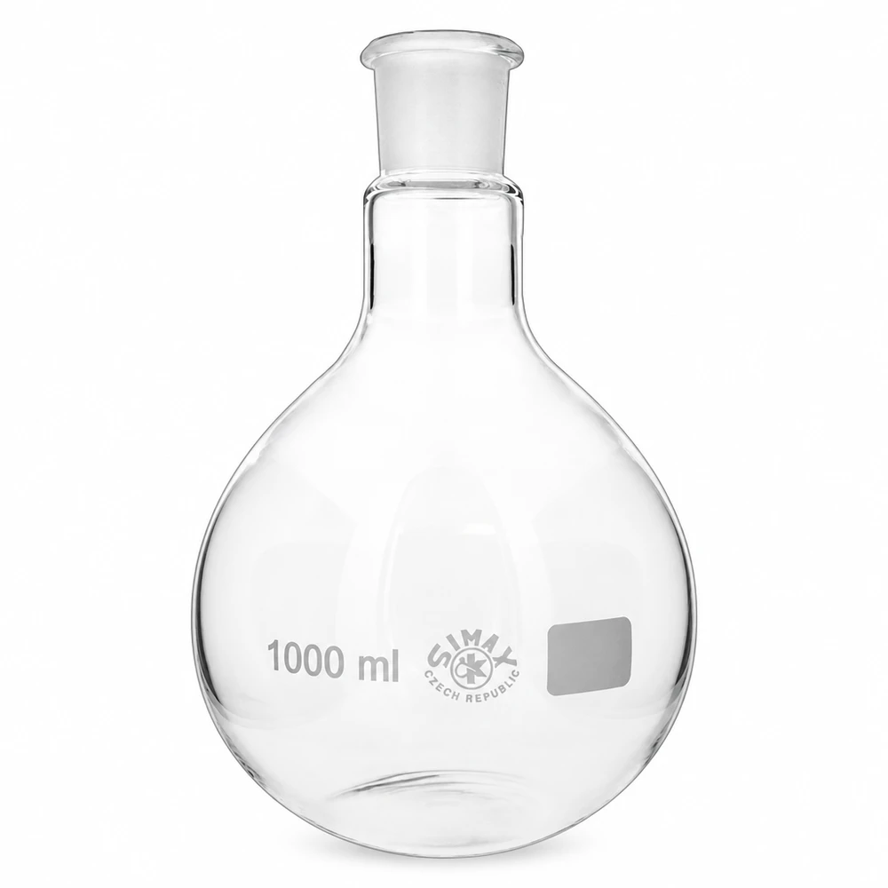 Stehkolben 1000ml mit Normschliff (29/32) Reaktionskolben 1000ml klares Glas mit Standard-Schliffanschluss für Experimente