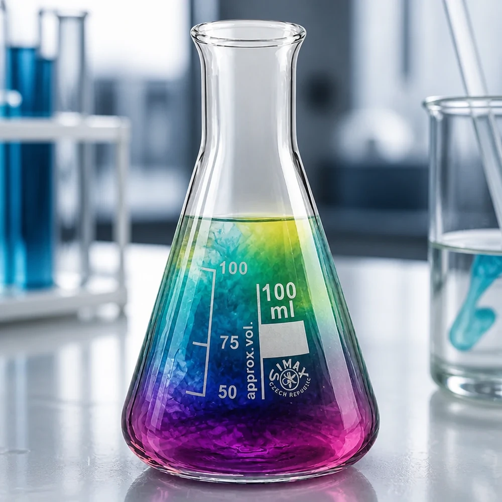 Beuta resistente al calore da 100 ml a collo stretto in vetro da laboratorio di alta qualità