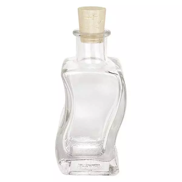 Flacon transparent Altana 100 ml, goulot 18 mm, avec bouchon de liège 18/22 Flacon transparent Altana 100 ml, goulot 18 mm, avec bouchon de liège 18/22