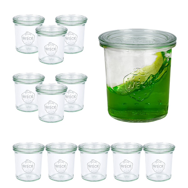 12er Set Weck Gläser 140 ml Sturzgläser mit 12 Glasdeckeln 12er Set Weck Gläser 140 ml Sturzgläser mit 12 Glasdeckeln