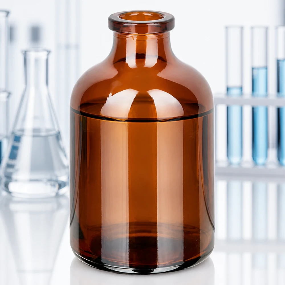 Injektionsflasche Braunglas 50ml UV-schützendes Braunglas Vial 50ml für lichtempfindliche Injektionslösungen und Lyophilisate
