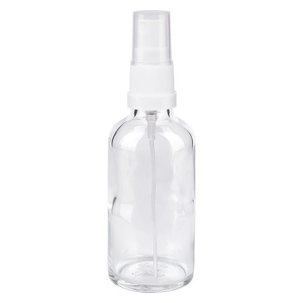 Flacone spray trasparente da 50 ml STD bianco/trasparente apoGlas Flacone spray trasparente da 50 ml STD bianco/trasparente apoGlas