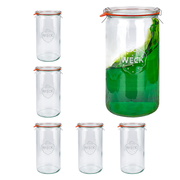 Set di 6 vasi Weck 1590ml, bicchieri da 1,5L Set di 6 vasi Weck 1590ml, bicchieri da 1,5L