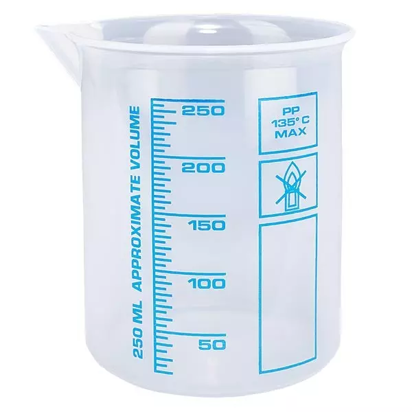 250ml Messbecher (Griffinbecher) PP, antistatisch