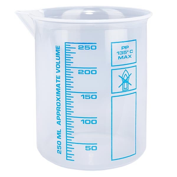 Bicchiere di misurazione da 250 ml (Griffin) PP, antistatico Bicchiere di misurazione da 250 ml (Griffin) PP, antistatico