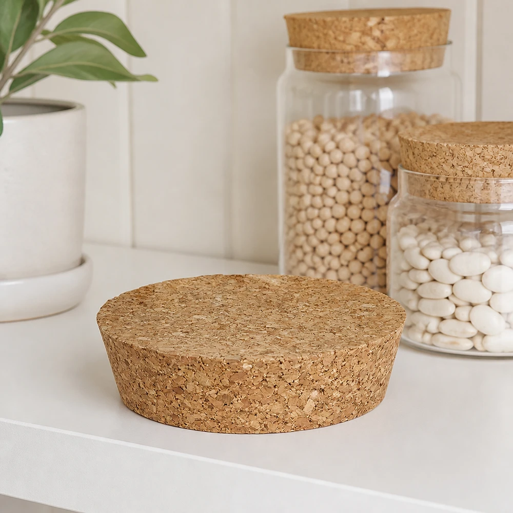 Sughero per apertura 75 mm WECK RR80 (ø72/82, H=20 mm) WECK RR80 sughero naturale in cucina minimalista bianca con barattoli di stoccaggio legumi fagioli stoccaggio moderno