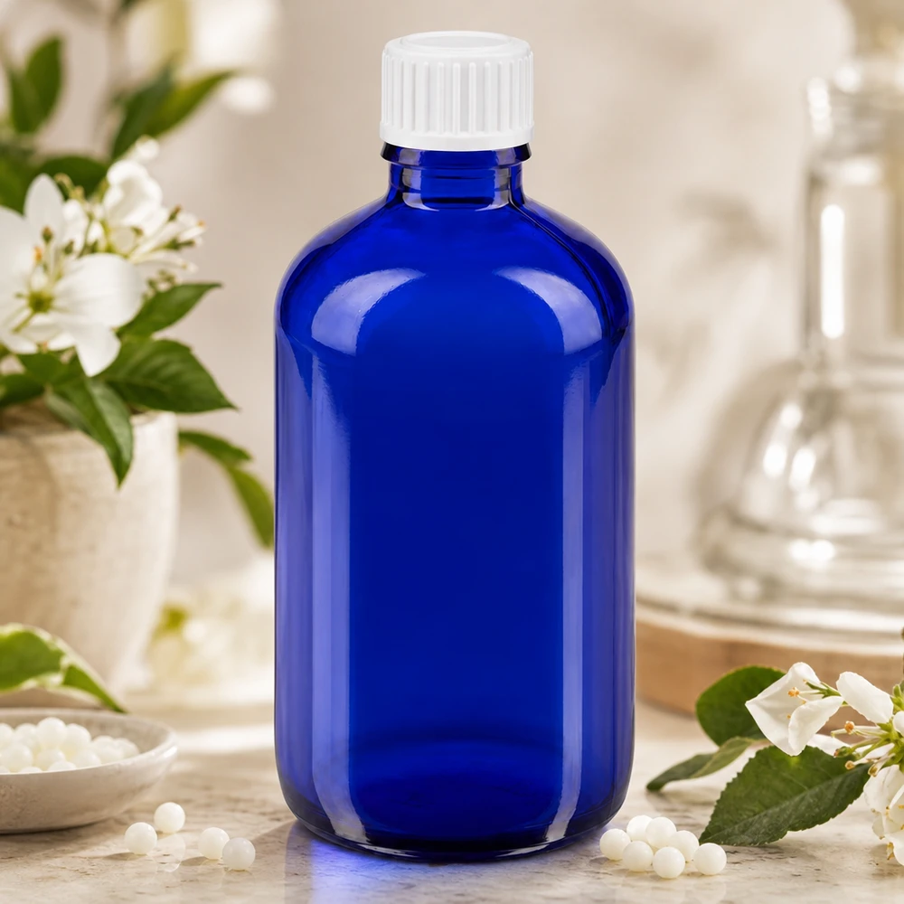 Dosage précis grâce au flacon compte-gouttes bleu de 100 ml avec un orifice de 0,9 mm, destiné à l'homéopathie et à la médecine naturelle