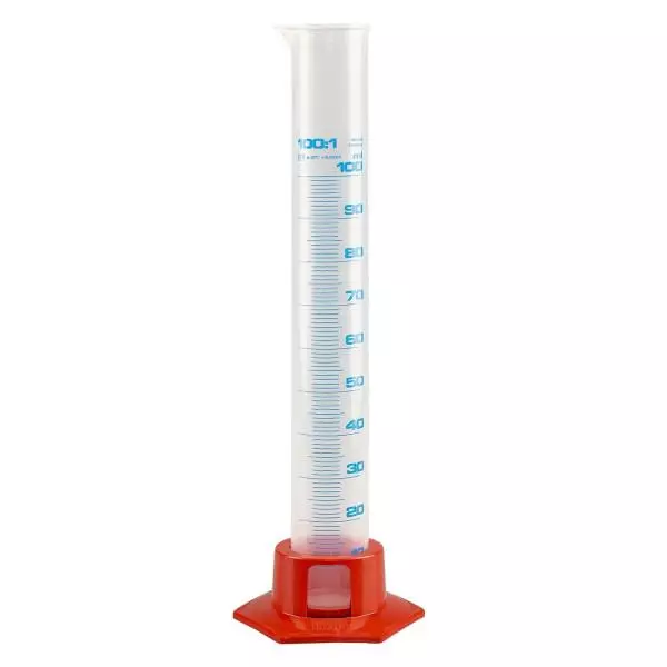 Éprouvette graduée en PP 100 ml, avec socle