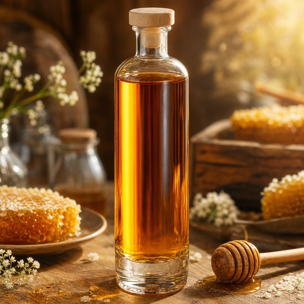 Bottiglia in vetro da 500 ml Ella con tappo in sughero con impugnatura in legno UNiTWIST®